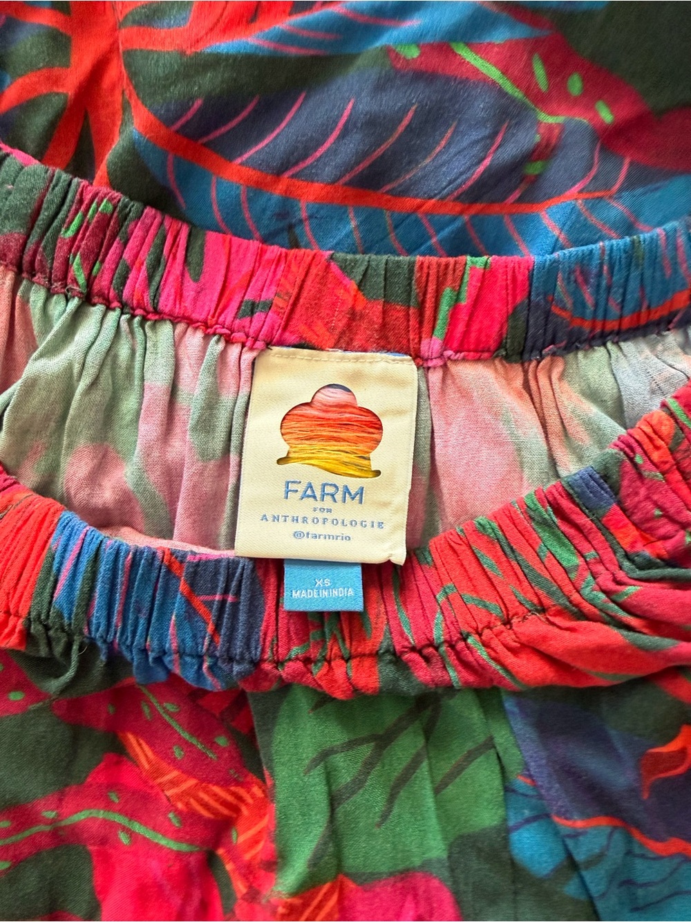 Anthropologie Girls Tropical Off-Shoulder Dress in Pink, Green, Blue - Picture 2 of 3